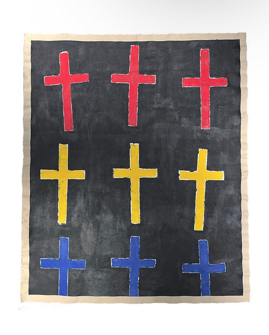 BLUE YELLO RED CROSSES